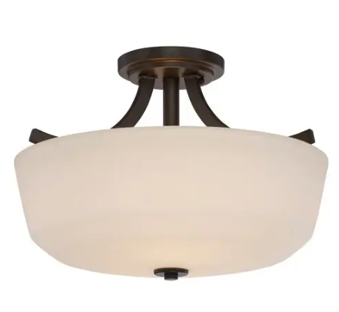 Nuvo 60-5926 Laguna LED Semi Flush Mount Ceiling Light, Forest Bronze