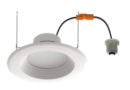 Keystone KT-LED14PSRD-6CB-9CSF-DIM 6" Round Baffle LED Commercial Retrofit Downlight, Selectable Wattage, Multi-Color Temperature, Voltage120V, White