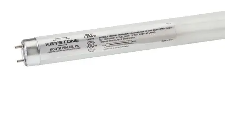 Keystone KT-LED12T8-48G-840-E /G2 4-ft LED T8 Tube, External Driver, Glass Construction, 70k hrs, External Drive Type C, Wattage 12W, Color Temperature 4000K