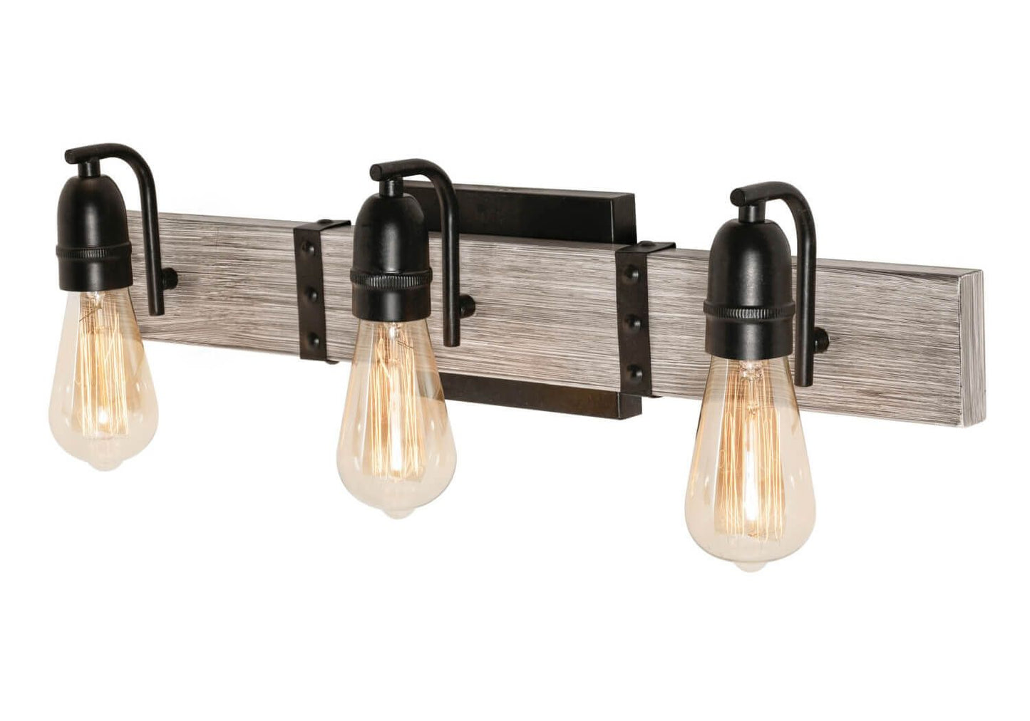 AFX Lighting NOAV2408MBDG Noah 3 Light 24 Inch Bath Vanity Light In Distressed Grey-Black