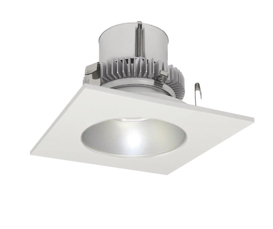 Nora Lighting NLCBC2-45335HZW/10LE4EM 4" Cobalt Click LED Retrofit, Square Reflector with Round Aperture, Haze Reflector / White Flange, 120V-277V input; Triac / ELV / 0-10V dimming, 1000lm, Wattage 12W, Color Temperature 3500K, Pre-Wired for Emergency