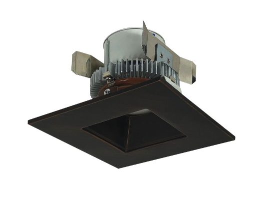 Nora Lighting NLCBC2-45635BZBZ/10LE4EM 4" Cobalt Click Led Retrofit, Square Reflector, Lumens 1000lm, Wattage 12w, Color Temperature 3500k, Bronze Reflector / Bronze Flange, 120v-277v Input; Triac / Elv / 0-10v Dimming, Pre-wired For Emergency