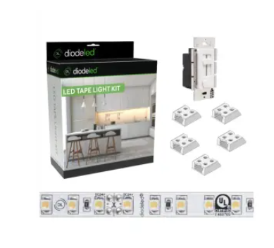 Diode LED DI-KIT-24V-BC1SXR160-5000 16.4-ft Blaze Tape Light Kit w/ Switchex+R1, Wattage 1.46W, Lumens 133 lm, Voltage 24V, Color Temperature 5000K