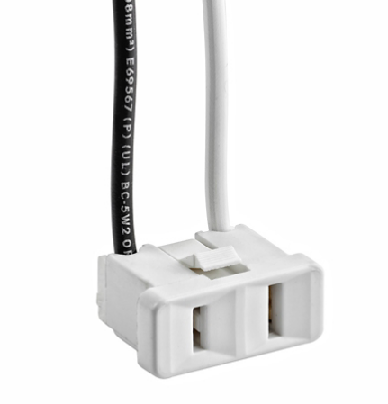 Leviton 1306-W Snap In Receptacle, Straight Blade, Non-Grounding Leads, 15A, 125V, NEMA 1-15R, 2P, 2W