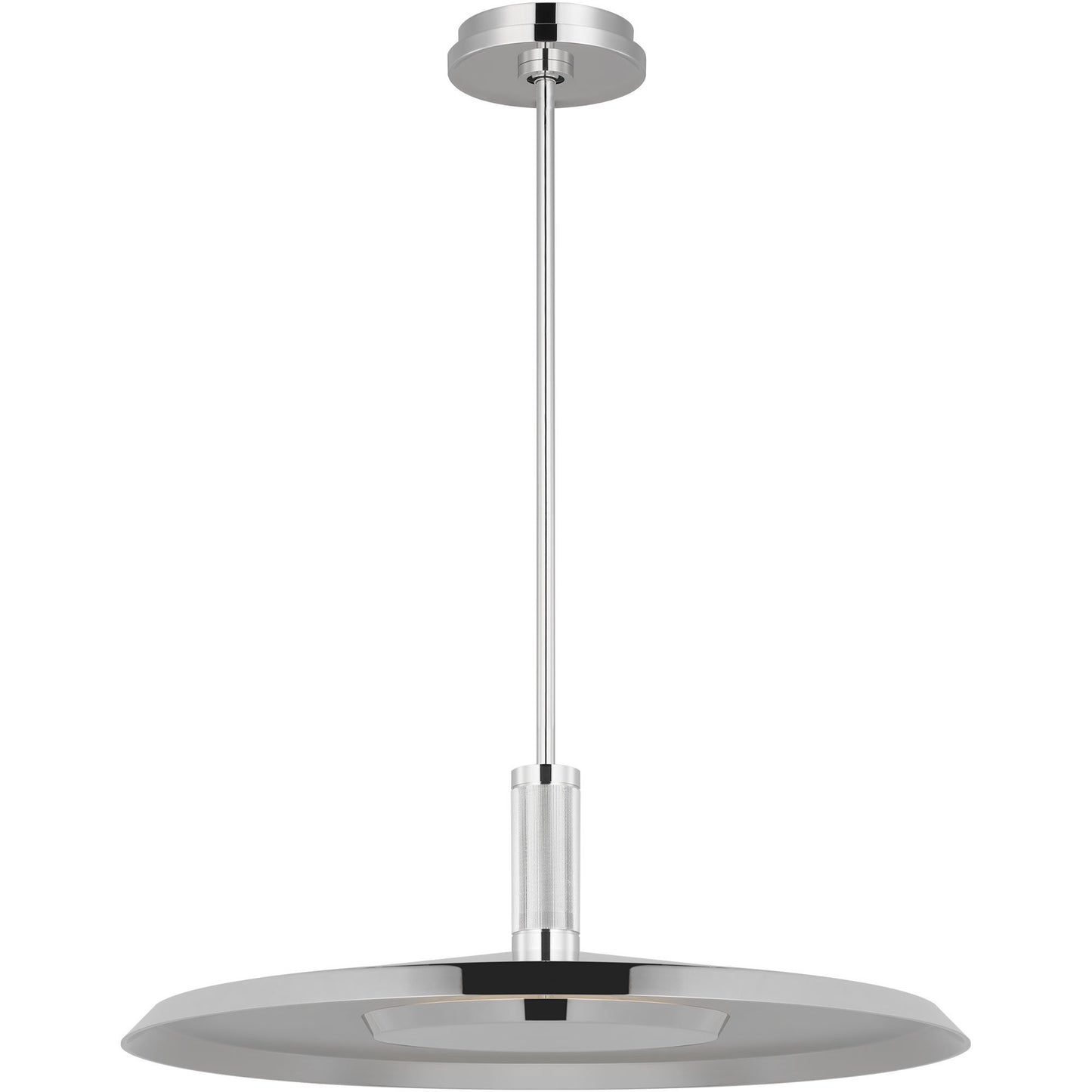 Visual Comfort Architectural AKPD17127N Modern Saucer Pendant - Lamp Color: 2700K - Finish: Polished Nickel
