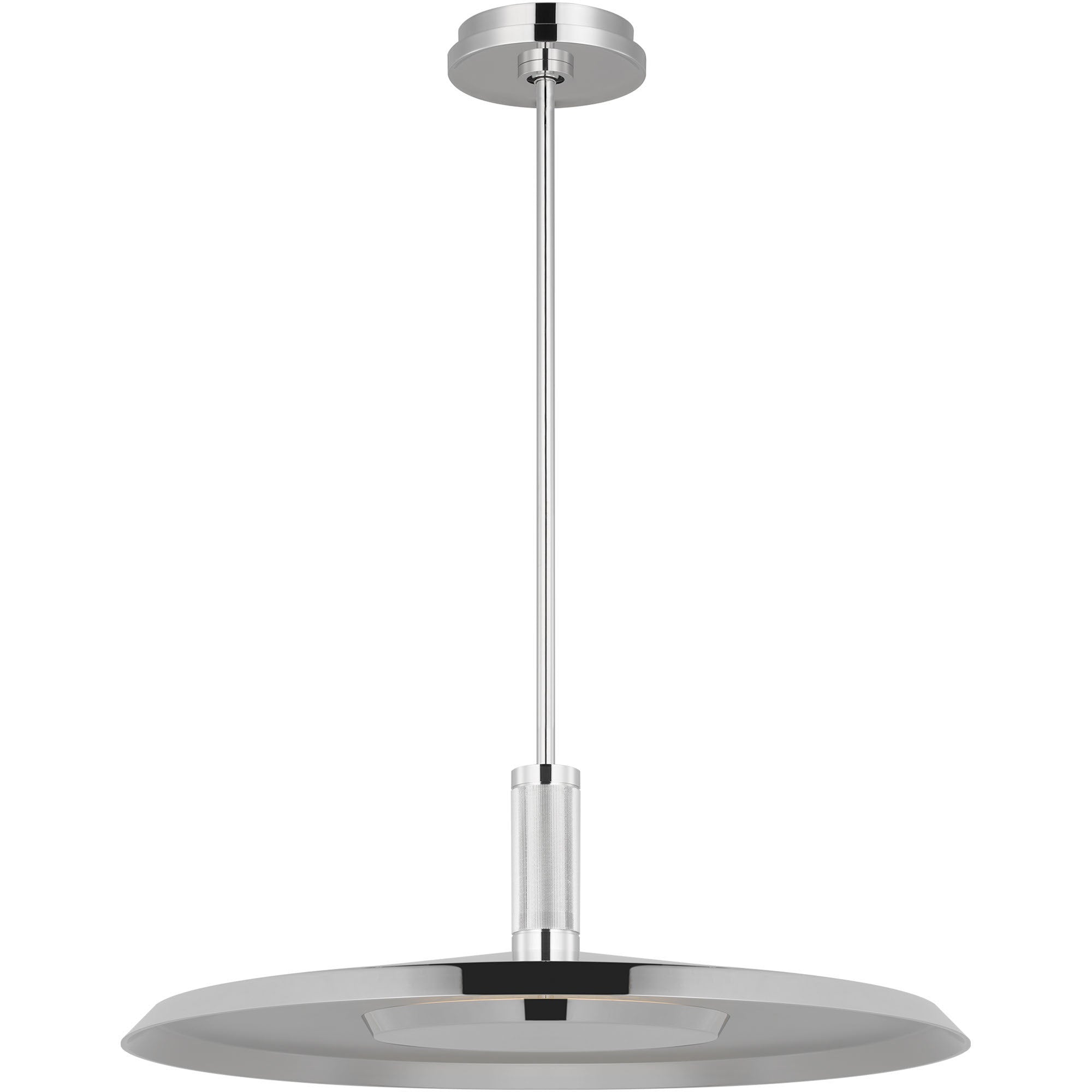 Visual Comfort Architectural AKPD17127N Modern Saucer Pendant - Lamp Color: 2700K - Finish: Polished Nickel