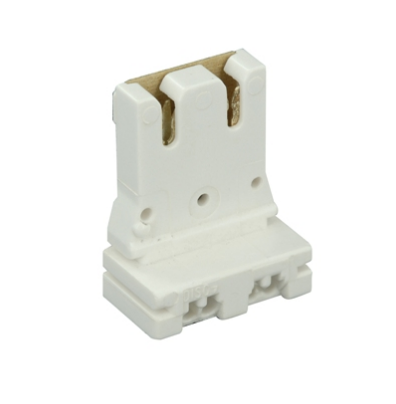 Leviton 13150-D5 Medium Base, Bi-Pin, Standard Fluorescent Lampholder, Low Profile, Slide-On, Straight-In Double Edge, Disconnect, Quick-Connect 18AWG Solid or Str. Tinned - White