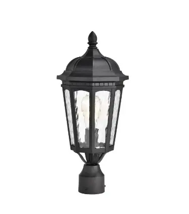 Nuvo 60-5943 19.5-in East River Outdoor Post Light Fixture w/o Bulb, Voltage 120V, Matte Black