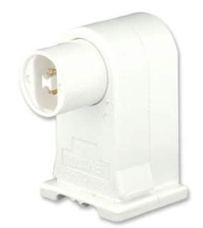 Leviton 13556-W High-Output Base, Double Contact Vert., Standard Fluorescent Lamp Holder, Pedestal, Slide-on, Plunger, Quick Wire 18awg Solid Or Str Tinned (White)