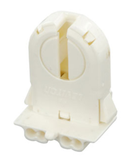 Leviton 13653-WWP 660w-600v, Med. Base Linear Fluorescent Lamp Holder, For T8-t12 Bi-pin Lamps, Low Profile (White)