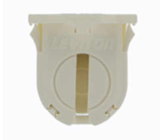 Leviton 13662-SWP Lamp Holder, Fluorescent, Bi-Pi Contact, T8 Only, Linear, Snap-in Mount
