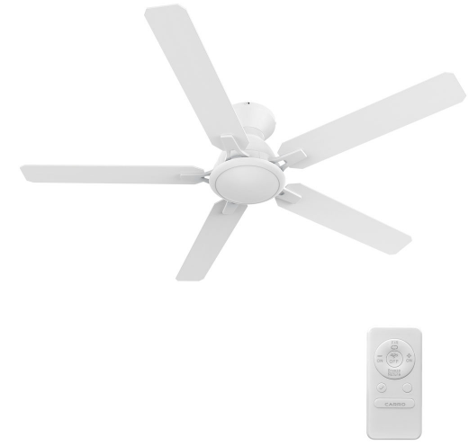 Carro USA CFR525J-N10-W1-1-FM Dunkirk Modern White 52" Ceiling Fan, White Finish