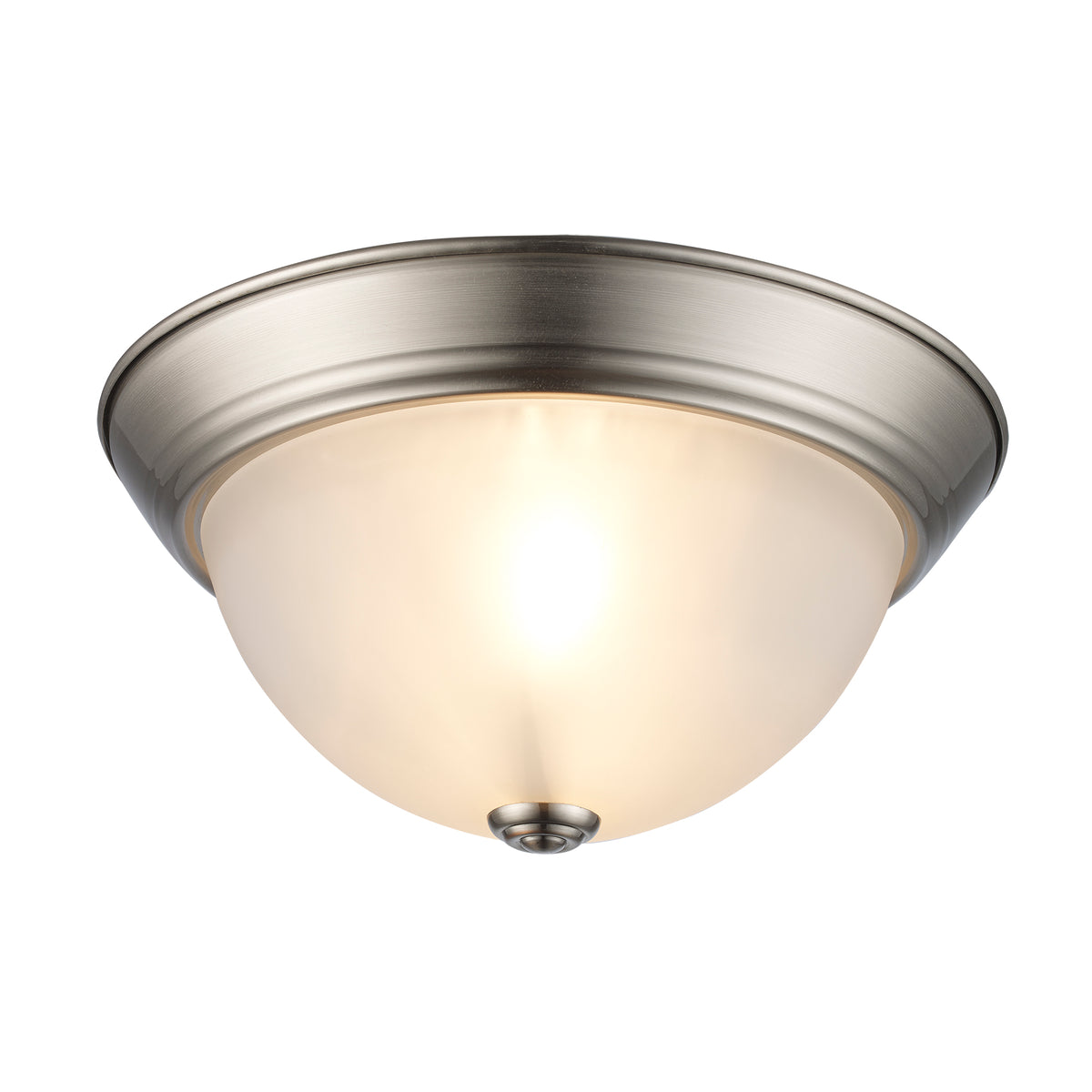 Trans Globe Lighting 13717 BN Bowers 2 Light Brushed Nickel Flush Mount Ceiling Light