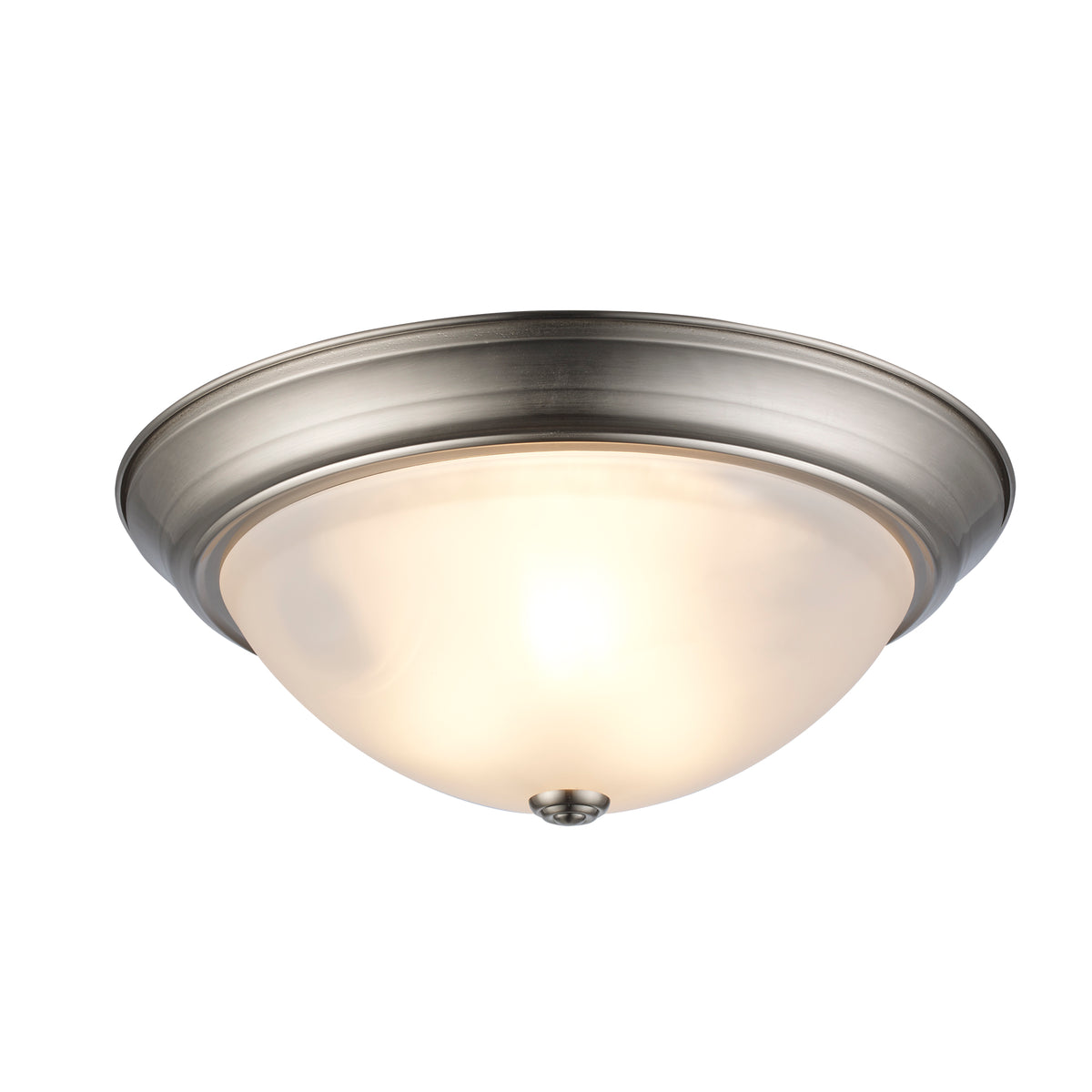 Trans Globe Lighting 13719 BN Bowers 3 Light 15 inch Brushed Nickel Flush Mount Ceiling Light
