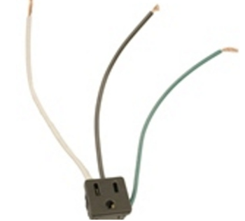 Leviton 1374-1 Snap-In Receptacle, 15A, 125V, Grounding, NEMA 5-15R, 2P, 3W, 1374 Series