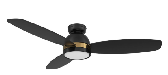 Carro USA SFR483Q5-L12-B2-1-FMA Fremont Contemporary with Gold LED 48" Home Ceiling Fan, Black Finish