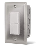 Infratech 14-4300 Flush Mount Duplex Switch W/ Stainless Steel Wall Plate & Gang Box