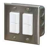 Infratech 14-4305 Flush Mount Dual Duplex Switch W/ Stainless Steel Wall Plate & Gang Box