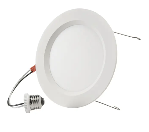 Keystone KT-LED15PSWD-6B-9CSF-DIM Aviva 6" Round LED Wafer Retrofit Downlight, Regressed Smooth Trim, Selectable Wattage, Multi-Color Temperature, Voltage 120V, White