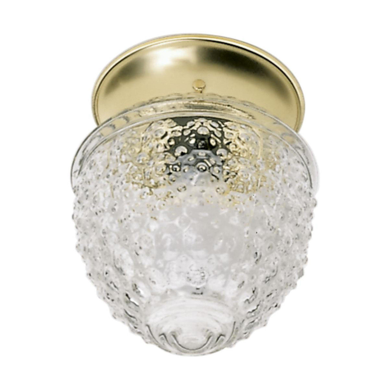 Nuvo SF77-125 1 Light 6" Flush Mount Fixture, Clear Pineapple Glass, Polished Brass Finish