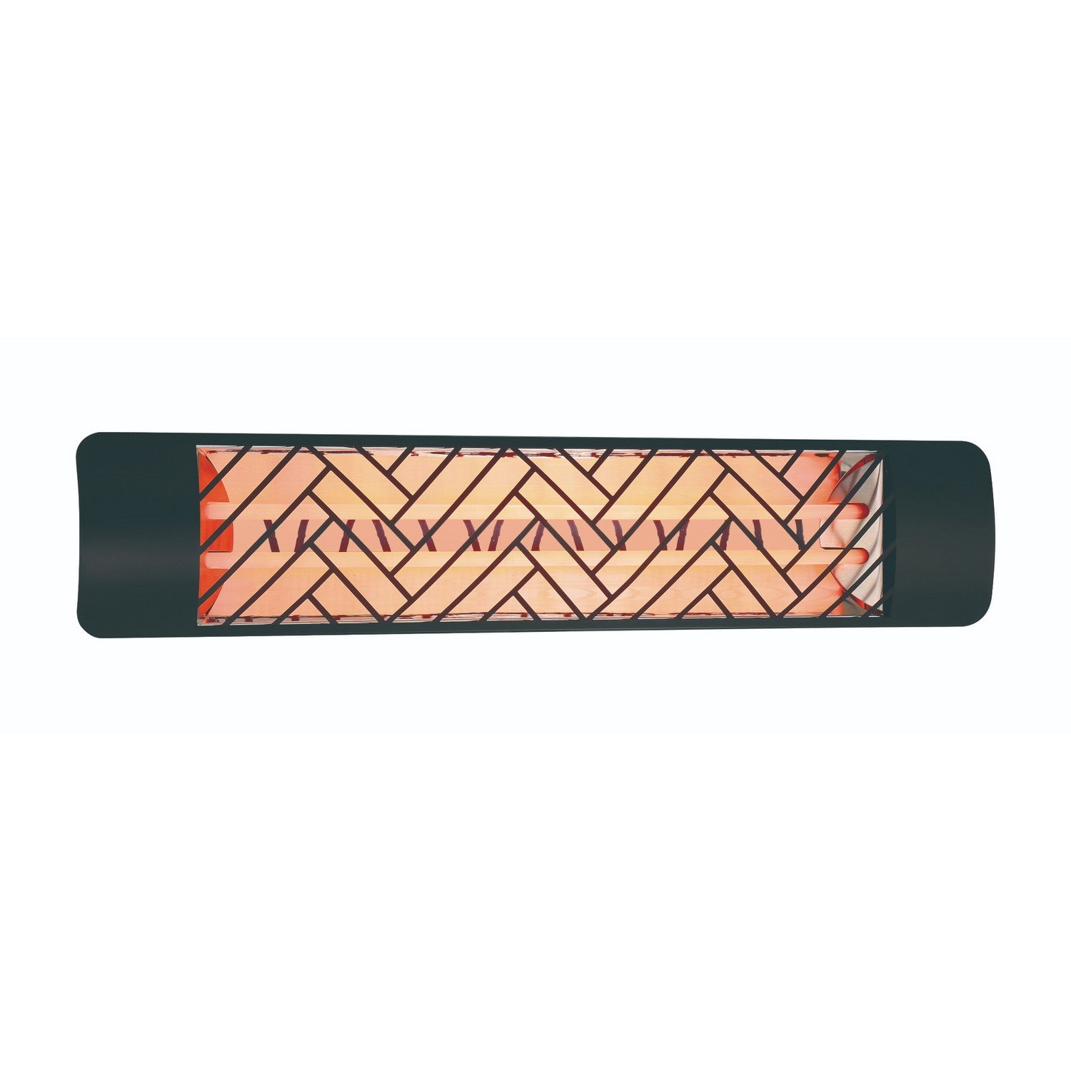 Eurofase EF40240B1 Dual Element 39 Inch 4000 Watt Electric Patio Heater With Chevron Decor Plate - 240V - Black