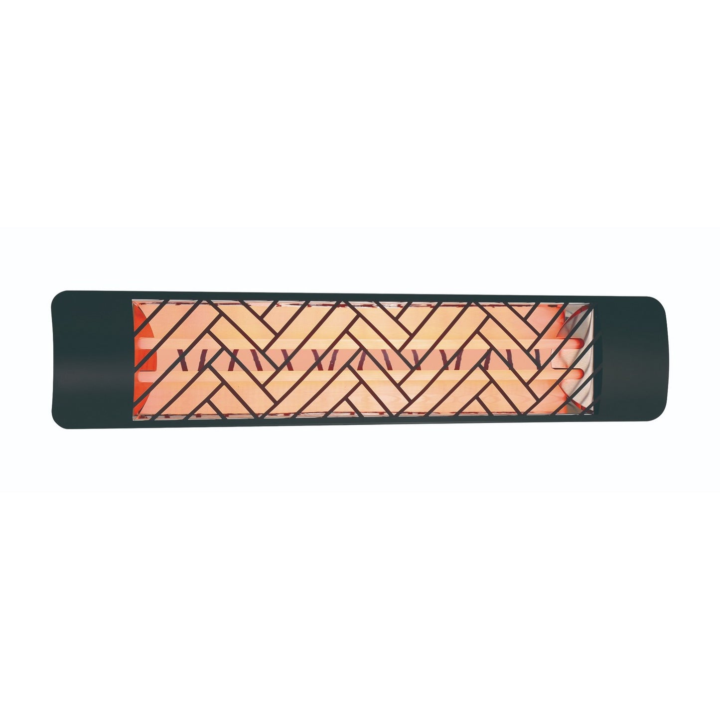 Eurofase EF50240B1 Dual Element 39 Inch 5000 Watt Electric Patio Heater With Chevron Decor Plate - 240V - Black