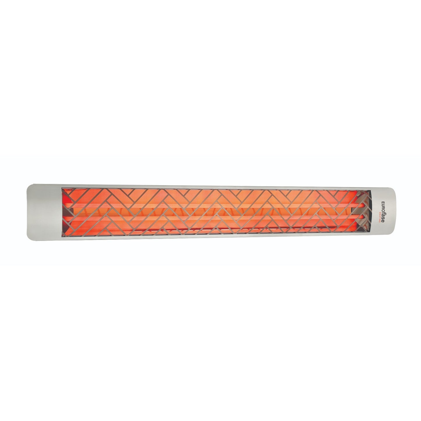 Eurofase EF60480S1 Dual Element 61 Inch 6000 Watt Electric Patio Heater With Chevron Decor Plate - 408V - Stainless Steel