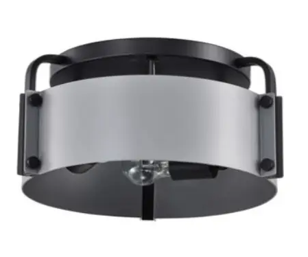 Nuvo 60-7850 Altos Semi Flush Mount Fixture w/o Bulbs, 3-Light, 120V, Gray and Matte Black finish