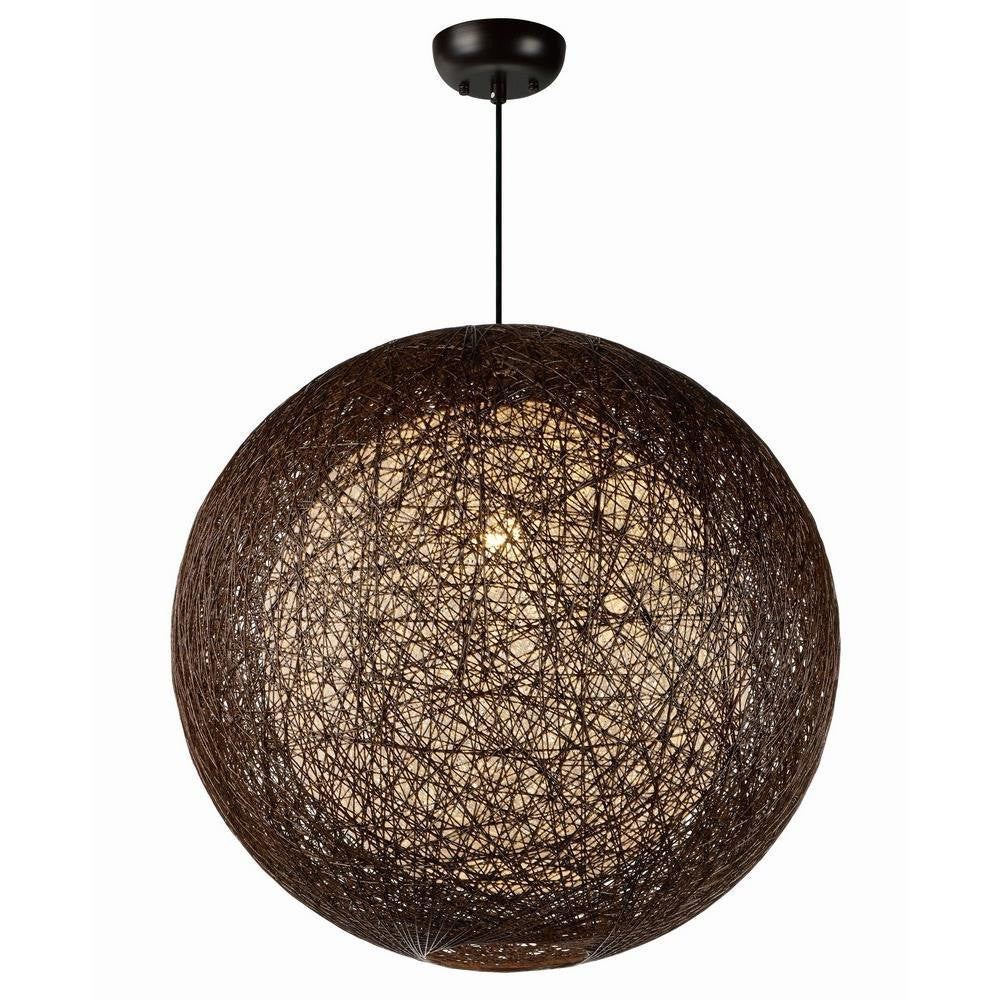 Maxim Lighting 14407CHWT Bali 1 Light 24 inch Chocolate/White Globe Chandelier - Main View