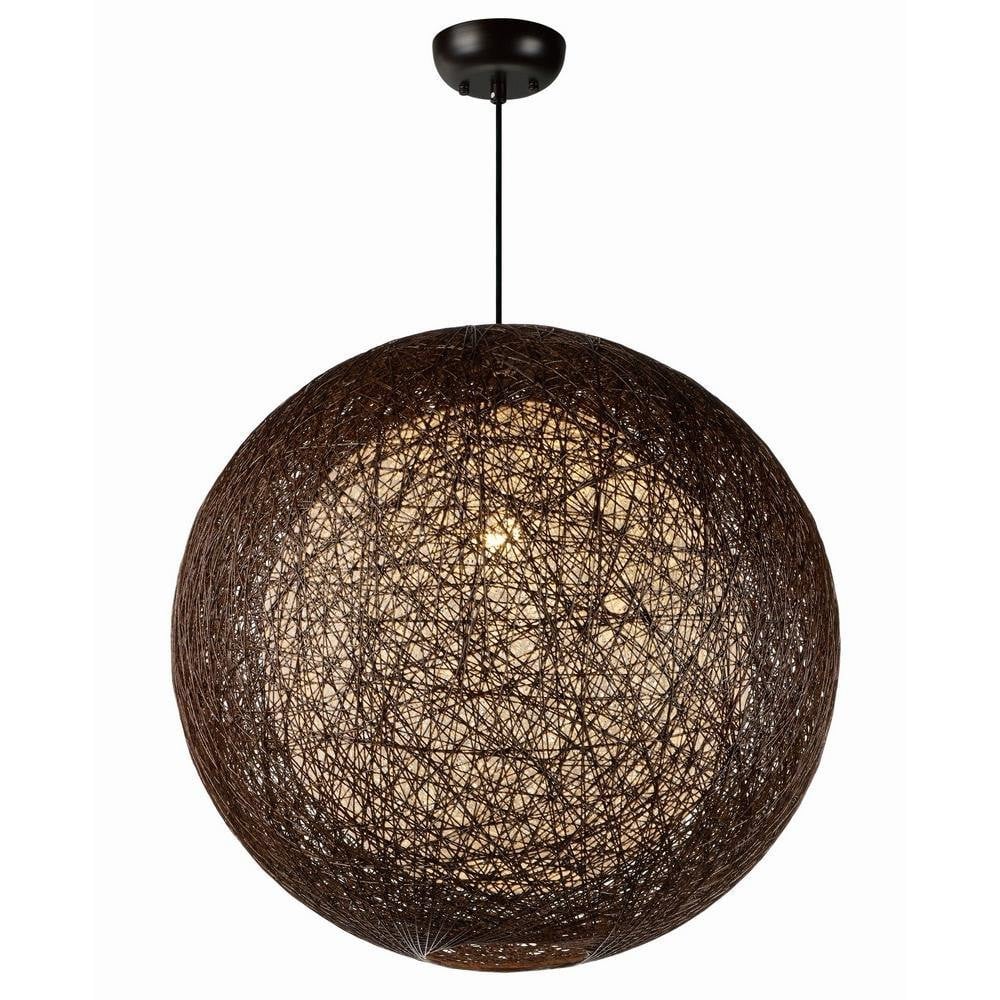 Maxim Lighting 14407NAWT Bali 1 Light Globe Chandelier product shot on white background - close-up globe detail