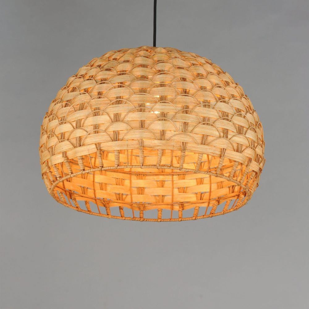 Maxim Lighting 14413NABK Tahiti 1 Light 20 Inch Natural Black Pendant Ceiling Light - Illuminated View