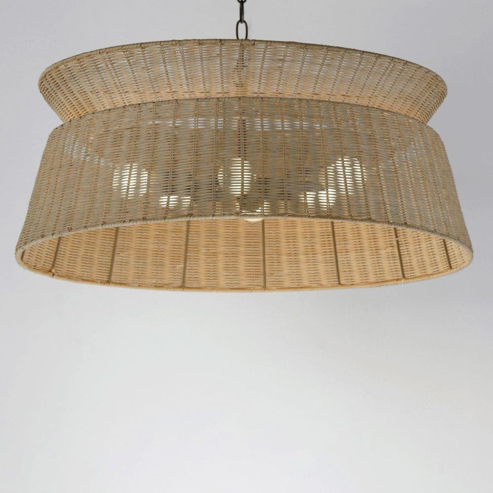 Maxim Lighting 14416NADBZ Tahiti 6 Light Dark Bronze Chandelier - Bottom View with Bulbs Visible