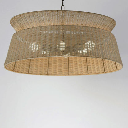 Maxim Lighting 14416NADBZ Tahiti 6 Light Dark Bronze Chandelier - Bottom View with Bulbs Visible