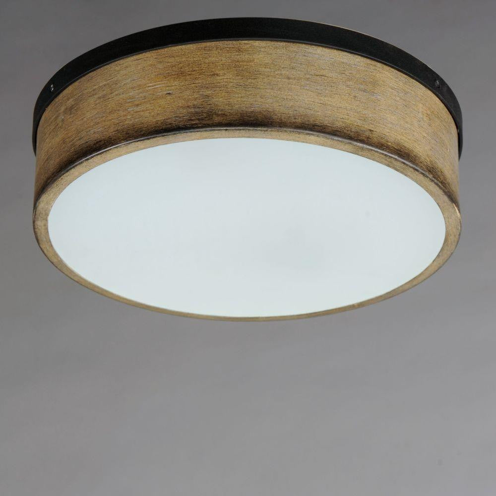 Maxim Lighting 14440DWBK Franklin Driftwood and Black Flush Mount Ceiling Light - Angle View