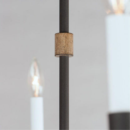 Maxim Lighting 14446DWBK Franklin 6 Light Distressed Wood Black Chandelier - Wood Accent Detail