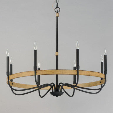 Maxim Lighting 14448DWBK Franklin 8 Light Black Chandelier Ceiling Light - Angle View