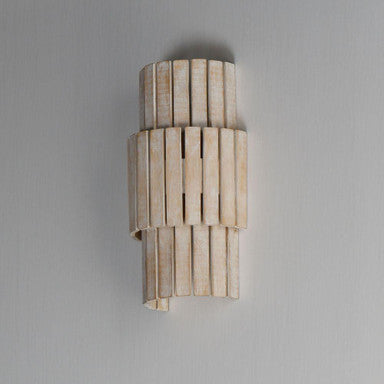 Maxim Lighting 14450WWTEC Satori Whitewashed Wall Sconce - Angled Profile View