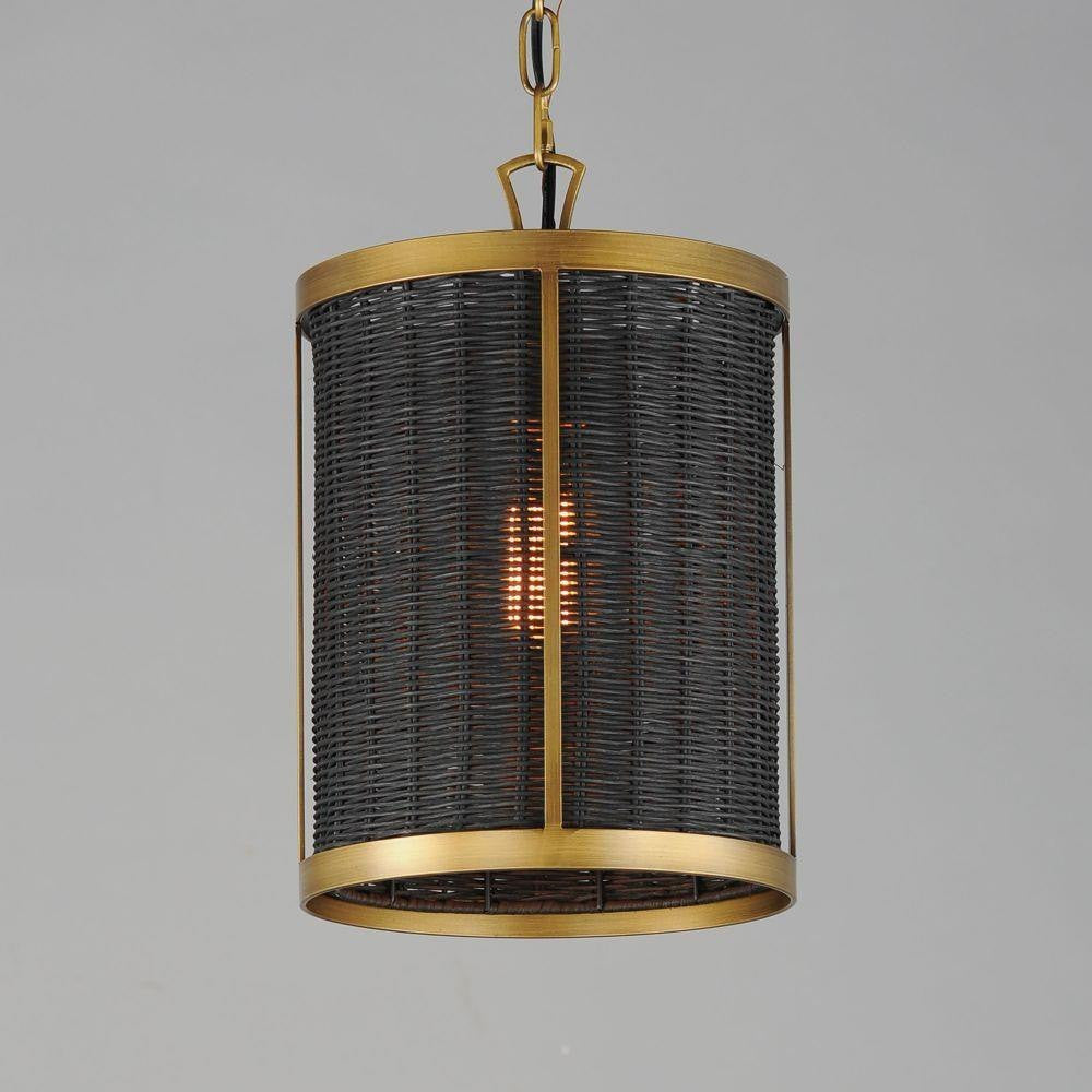 Maxim Lighting 14461BRNAB Rattan 1 Light Pendant - Illuminated