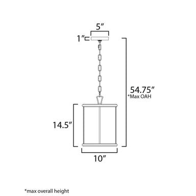 Maxim Lighting 14471NABK Cane 1 Light Natural Black Pendant Ceiling Light - Dimension Diagram