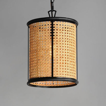 Maxim Lighting 14471NABK Cane 1 Light Natural Black Pendant Ceiling Light - Close Angle View