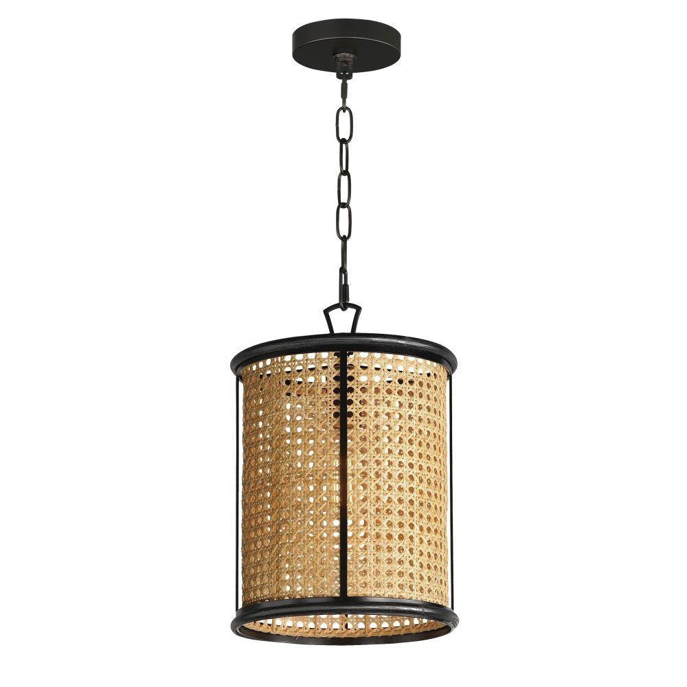Maxim Lighting 14471NABK Cane 1 Light Natural Black Pendant Ceiling Light - Full View with Chain