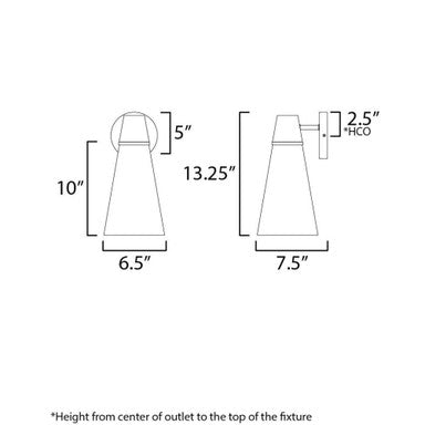 Maxim Lighting 14480GCNAB Sumatra Wall Sconce Dimensions Diagram