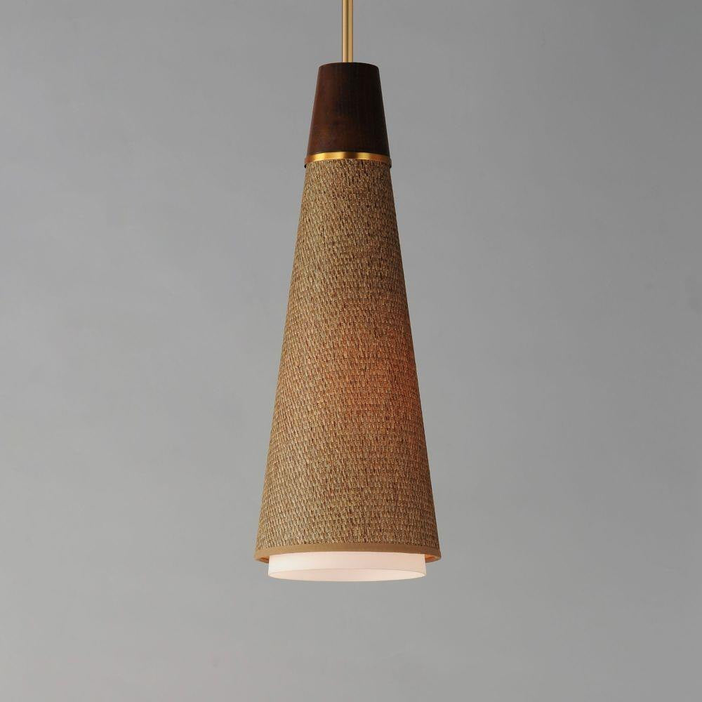 Maxim Lighting 14481GCNAB Sumatra 1 Light Natural Aged Brass Pendant Ceiling Light - Angle View
