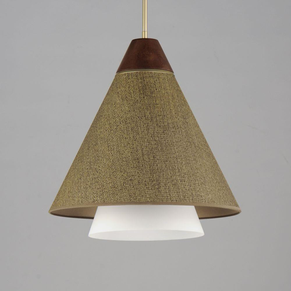 Maxim Lighting 14483GCNAB Sumatra 1 Light Natural Aged Brass Pendant - Close-Up Front View