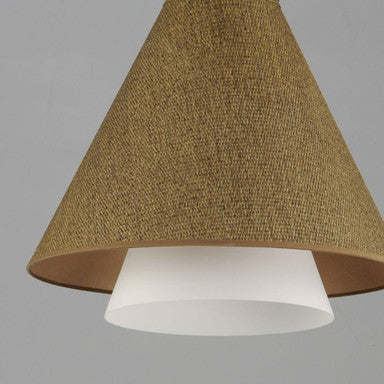 Maxim Lighting 14483GCNAB Sumatra Pendant - Grass Cloth Cone Shade Bottom Detail