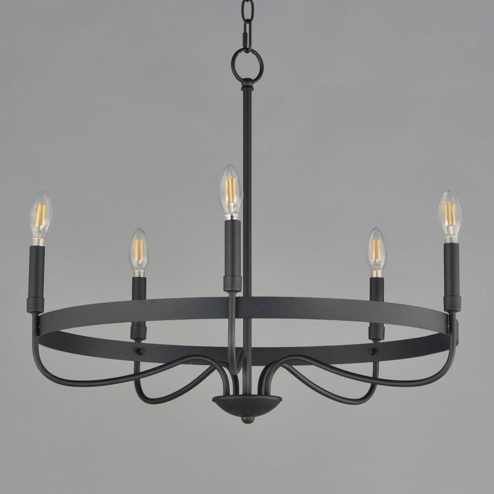Maxim Lighting 14495BK Frankie 5 Light Black Chandelier - Angle View