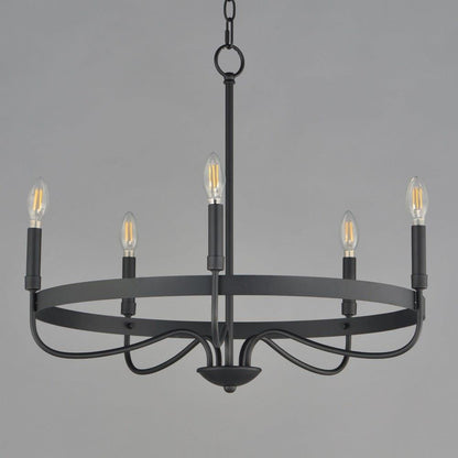Maxim Lighting 14495BK Frankie 5 Light Black Chandelier - Angle View