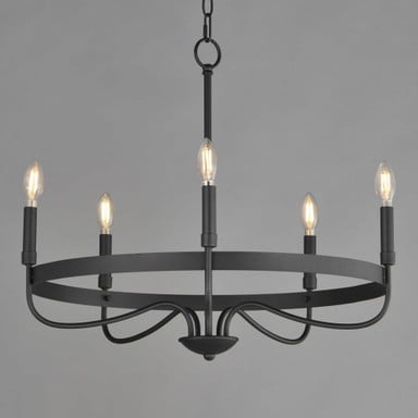 Maxim Lighting 14495BK Frankie 5 Light Black Chandelier - Front View