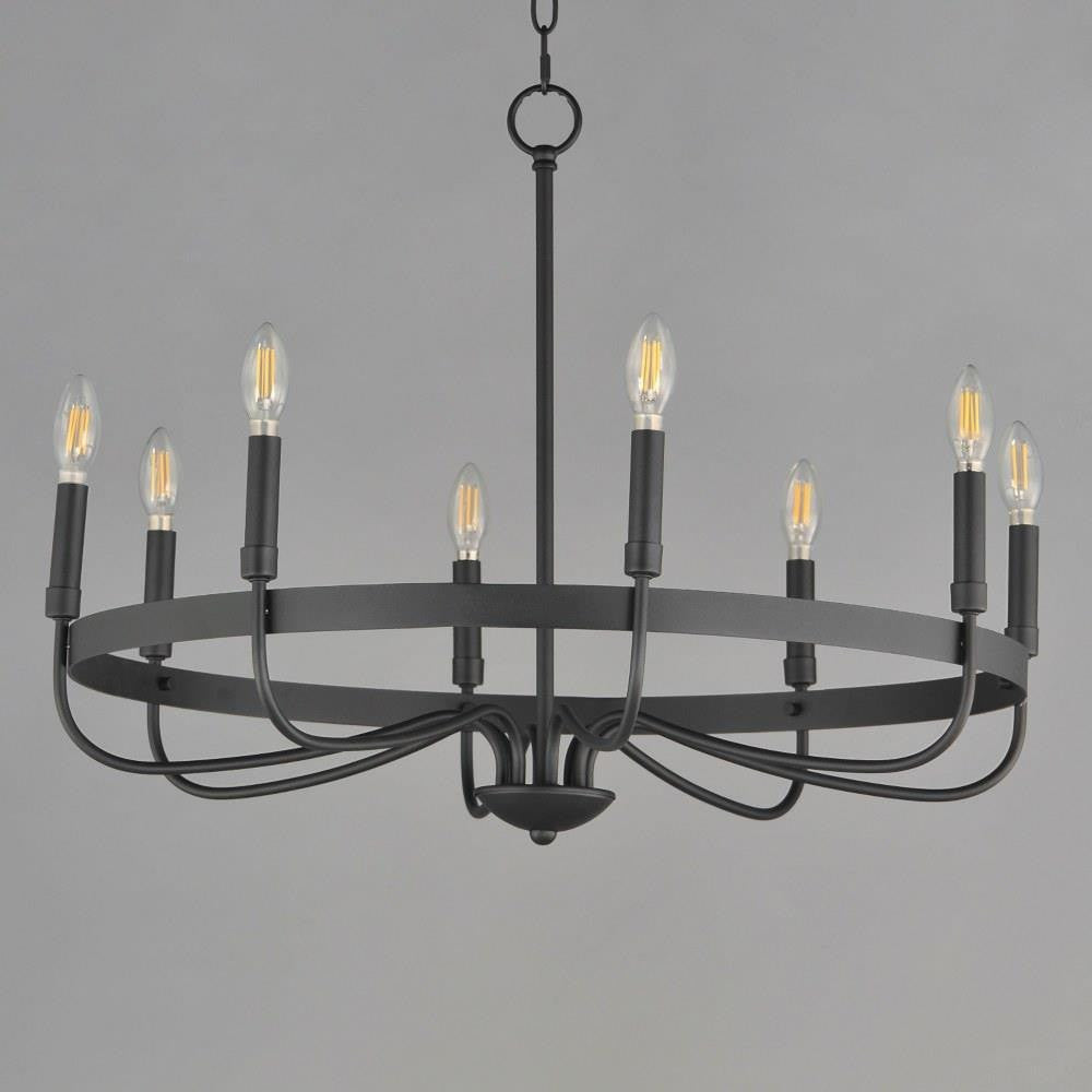 Maxim Lighting 14498BK Frankie Black 8-Light Ring Chandelier on Gray Background