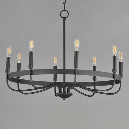Maxim Lighting 14498BK Frankie Black 8-Light Ring Chandelier on Gray Background